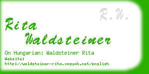 rita waldsteiner business card